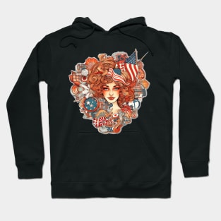 American Beauty - Patriotic Woman Design Hoodie